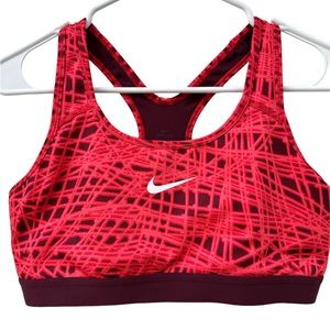 Nike Dri-Fit Swoosh Sports Bra Burgundy Red Size Large